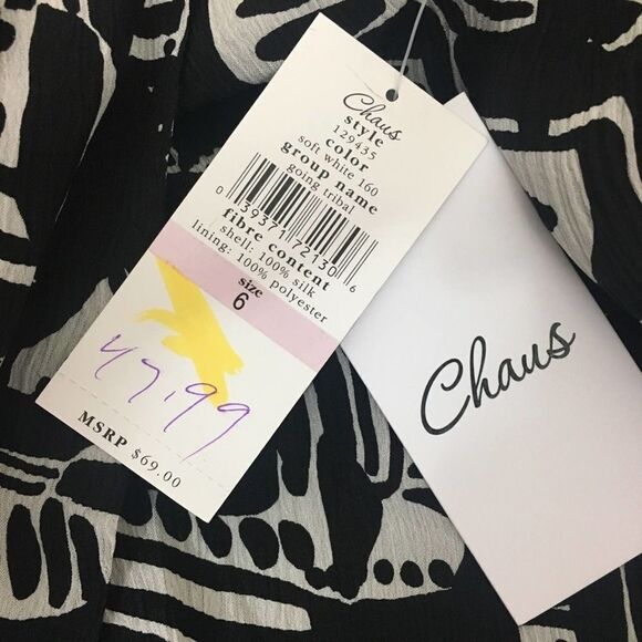 Chaus Wrap Style Black & White Skirt - Picture 4 of 4